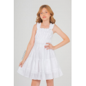 VESTIDO NIÑA REF 7113 CRUDO - BLANCO
