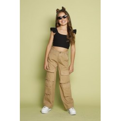 CROP TOP NIÑA REF 6263 NEGRO