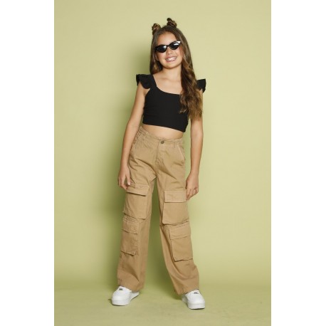 CROP TOP NIÑA REF 6263 NEGRO