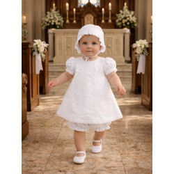 VESTIDO BORDINO NIÑA REF 6000 BLANCO