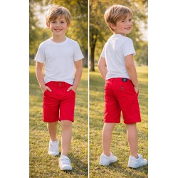 BERMUDA ZIPPY NIÑO REF 23034 ROJO