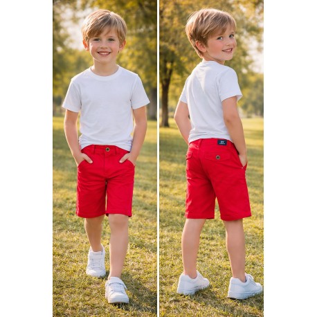 BERMUDA ZIPPY NIÑO REF 23034 ROJO