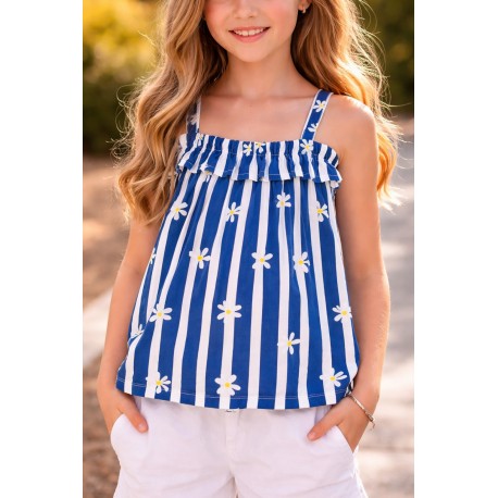 BLUSA NIÑA REF 302-24004 AZUL RAYAS