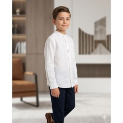 CAMISA EN LINO REF 23019 BLANCO