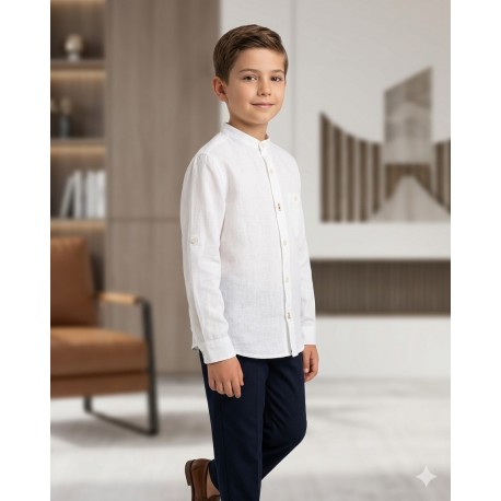 CAMISA EN LINO REF 23019 BLANCO