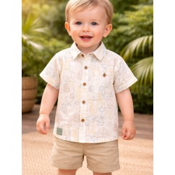 CAMISA BABY NIÑO REF 317-3001AL CRUDO-AMARILLO