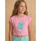 CAMISETA ROSADA NIÑA MINI LOSAN REF 116-1201AL