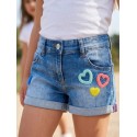 SHORT BORDADO CORAZONES NIÑA MINI LOSAN REF 116-6002AL