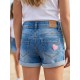 SHORT BORDADO CORAZONES NIÑA MINI LOSAN REF 116-6002AL