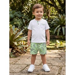 CONJUNTO MILON NIÑO REF 15053 BLANCO-VERDE