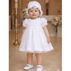 VESTIDO BORDINO NIÑA REF 5842 BLANCO