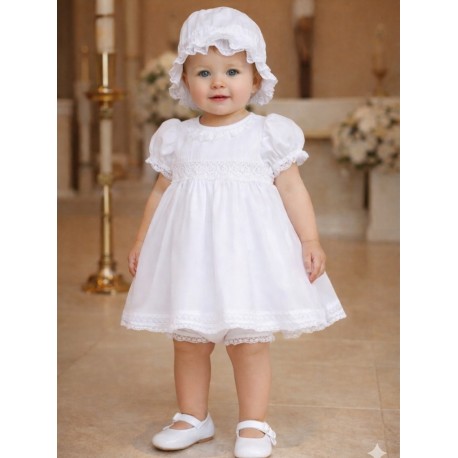 VESTIDO BORDINO NIÑA REF 5842 BLANCO