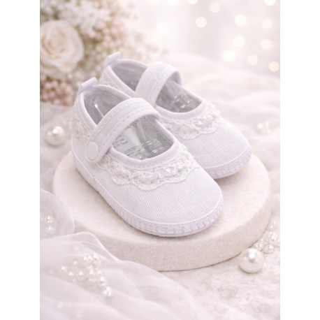 ZAPATO NIÑA REF 013 ENCAJE-BLANCO