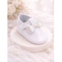 ZAPATOS NIÑA BEBE BLANCOS X PLATA REF 021