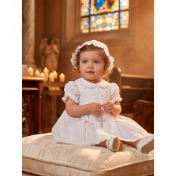 VESTIDO BORDINO NIÑA REF 5847 BLANCO