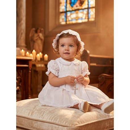 VESTIDO BORDINO NIÑA REF 5847 BLANCO