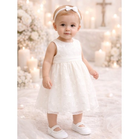 VESTIDO BABY NIÑA REF 1948 BLANCO