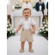 CONJUNTO NIÑO REF 1359 BEIGE-BLANCO