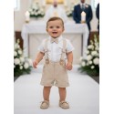 CONJUNTO NIÑO REF 1359 BEIGE-BLANCO