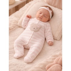 PIJAMA A RAYAS ROSADA RECIEN NACIDA MAYORAL REF 2668