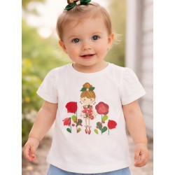 CAMISETA BABY NIÑA REF 1005 BLANCO-ROJO