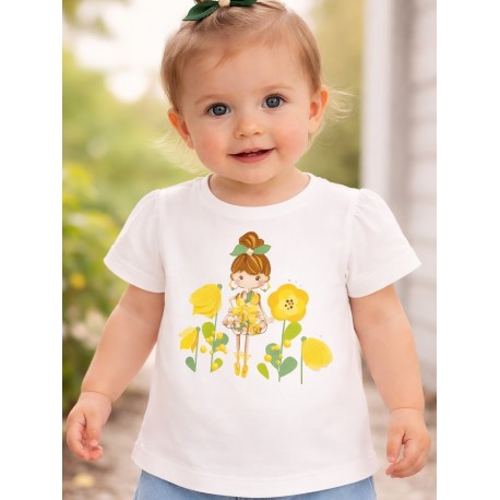CAMISETA BABY NIÑA REF 1005 BLANCO-MIMOSA