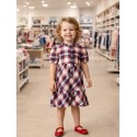 VESTIDO CUADROS NIÑA REF 2954 ROJO