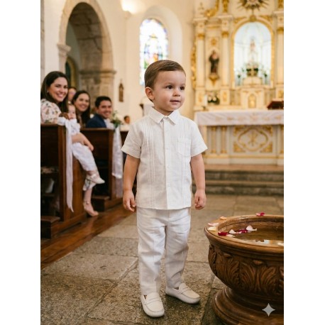 CONJUNTO BORDINO NIÑO REF 1453 BLANCO