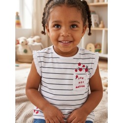 CAMISETA RAYAS BLANCA BABY NIÑA LOSAN REF 118-1205