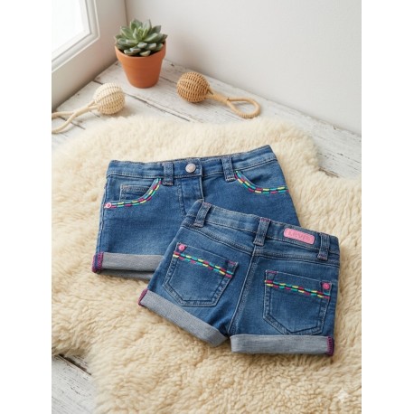SHORT BABY NIÑA DENIM LOSAN 018-6002AL