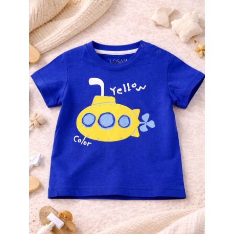 CAMISETA AZUL CON PARCHES BABY NIÑO LOSAN REF 117-1204AL
