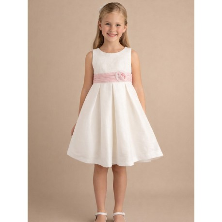 VESTIDO BORDINO REF 6018 CRUDO-ROSADO
