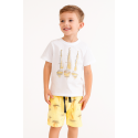 CONJUNTO MILON NIÑO REF 15095 BLANCO-AMARILLO
