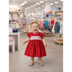 VESTIDO BORDINO NIÑA REF 6202 ROJO