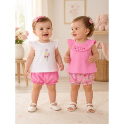 CONJUNTO X4 PIEZAS NIÑA REF 1642 CHICLE