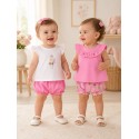 CONJUNTO X4 PIEZAS NIÑA REF 1642 CHICLE