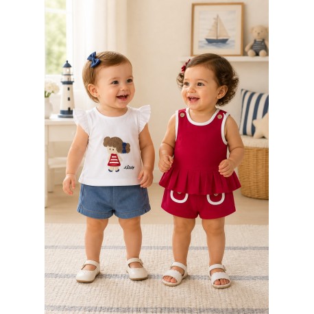 CONJUNTO X4 PIEZAS NIÑA REF 1643 ROJO