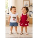 CONJUNTO X4 PIEZAS NIÑA REF 1643 ROJO
