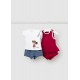 CONJUNTO X4 PIEZAS NIÑA REF 1643 ROJO