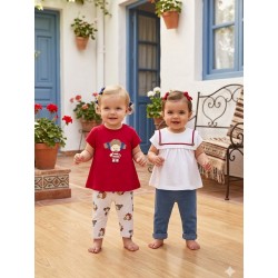 CONJUNTO X4 PIEZAS NIÑA REF 1736 ROJO