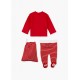 Conjunto navideño de sudadera y pantalón.