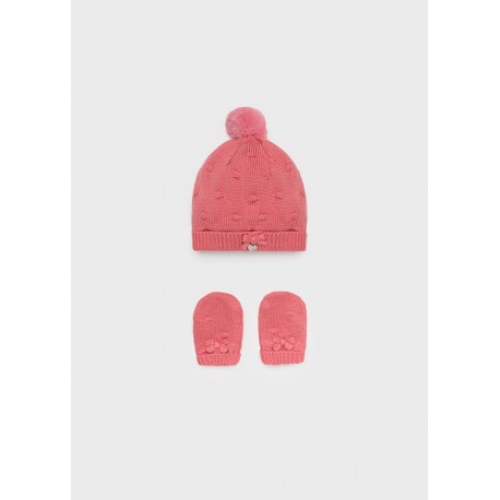 SET GORRO OREJITAS Y MANOPLAS MAYORAL REF 9438 BLOSSOM