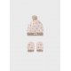 SET GORRO OREJITAS Y MANOPLAS MAYORAL REF 9438  ROSA SUAVE