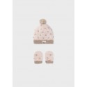 SET GORRO  Y MANOPLAS MAYORAL REF 9435 ROSA SUAVE