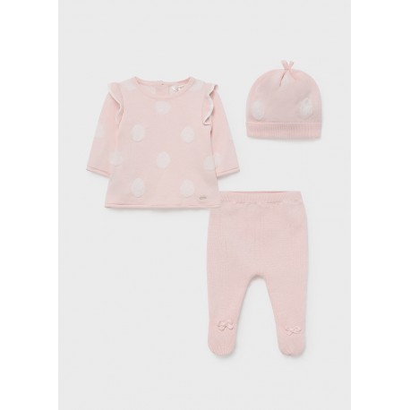 CONJUNTO + GORRO ROSADO RECIÉN NACIDA MAYORAL REF 2503