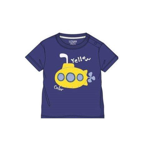 CAMISETA AZUL CON PARCHES BABY NIÑO LOSAN REF 117-1204AL
