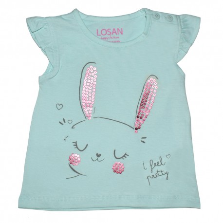 CAMISETA ROSADA GATITO BABY NIÑA LOSAN REF 118-1201