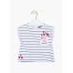 CAMISETA RAYAS BLANCA BABY NIÑA LOSAN REF 118-1205