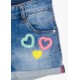 SHORT BORDADO CORAZONES NIÑA MINI LOSAN REF 116-6002AL
