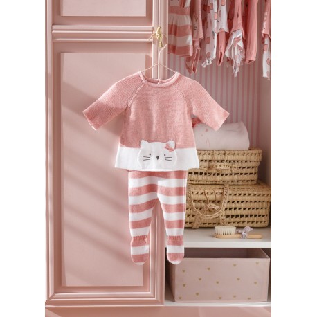 MAYORAL CONJUNTO POLAINA TRICOT RECIEN NACIDA NIÑA REF  1589 BLOSSOM